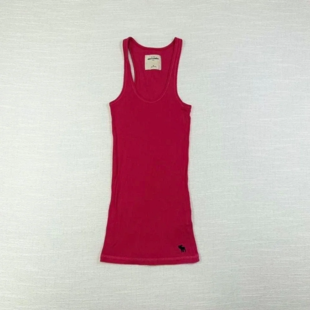 Y2K Abercrombie Kids Pink‎ Ribbed Tank Top Mall girl M 2000s Abercrombie